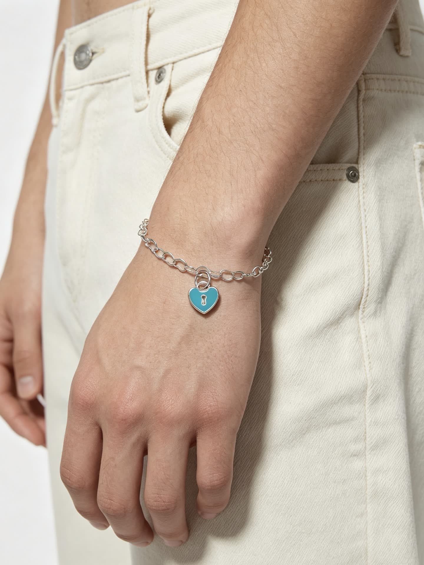 Tiffany & Co. Heart Lock Charm Bracelet